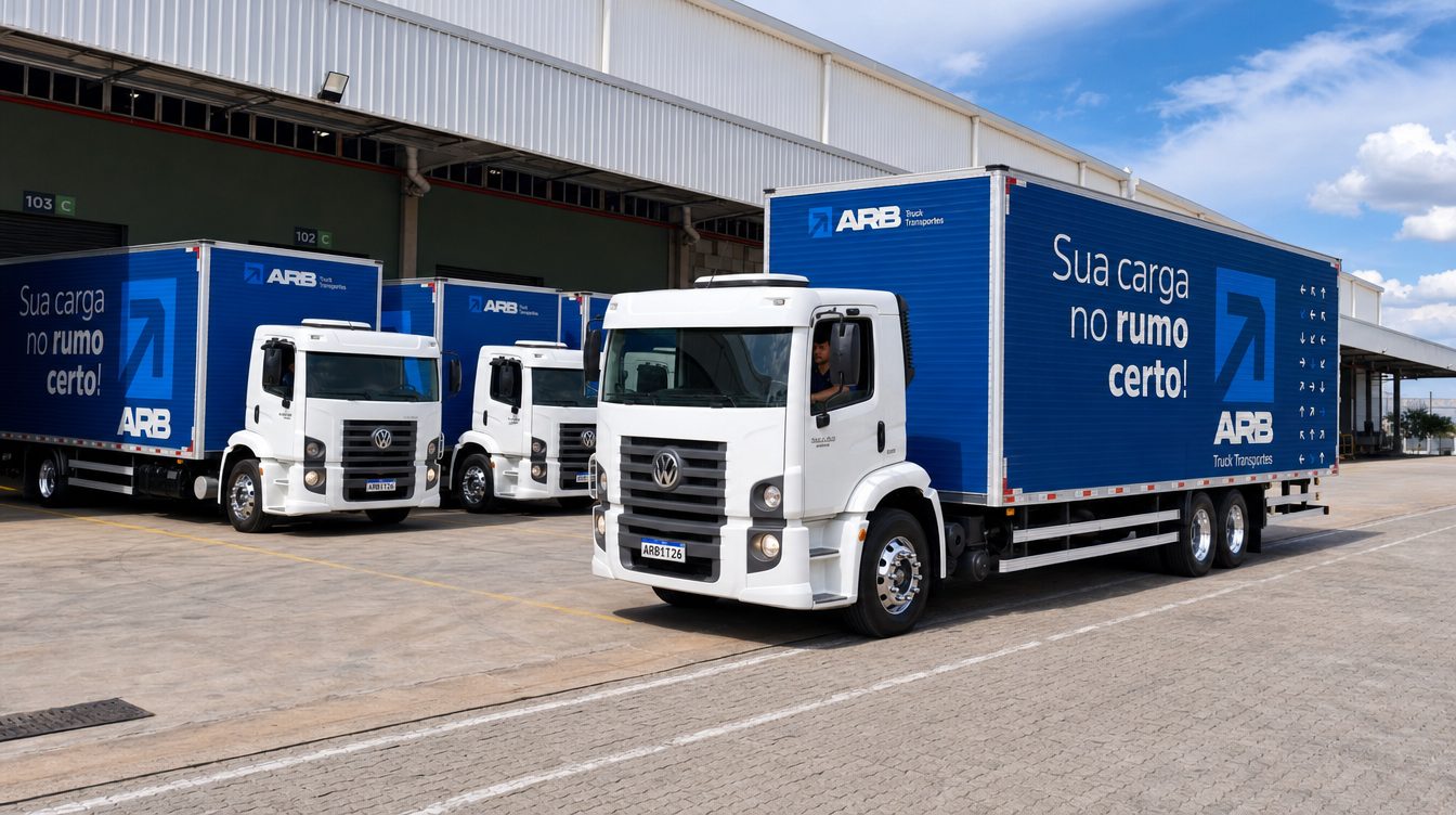 Caminhão ARB Truck Transportes em pátio de carga