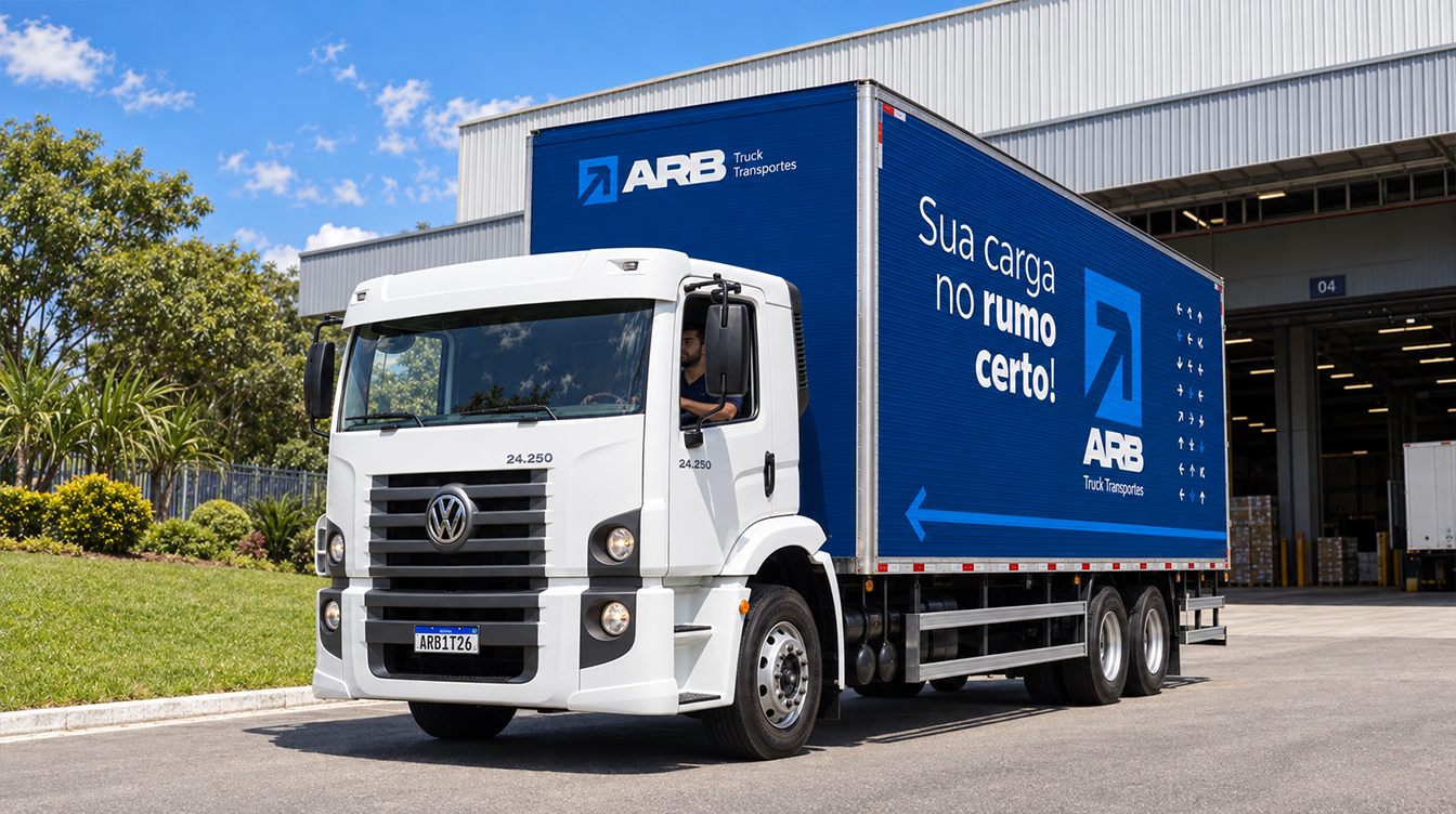 Caminhão ARB Truck Transportes em operação de carga